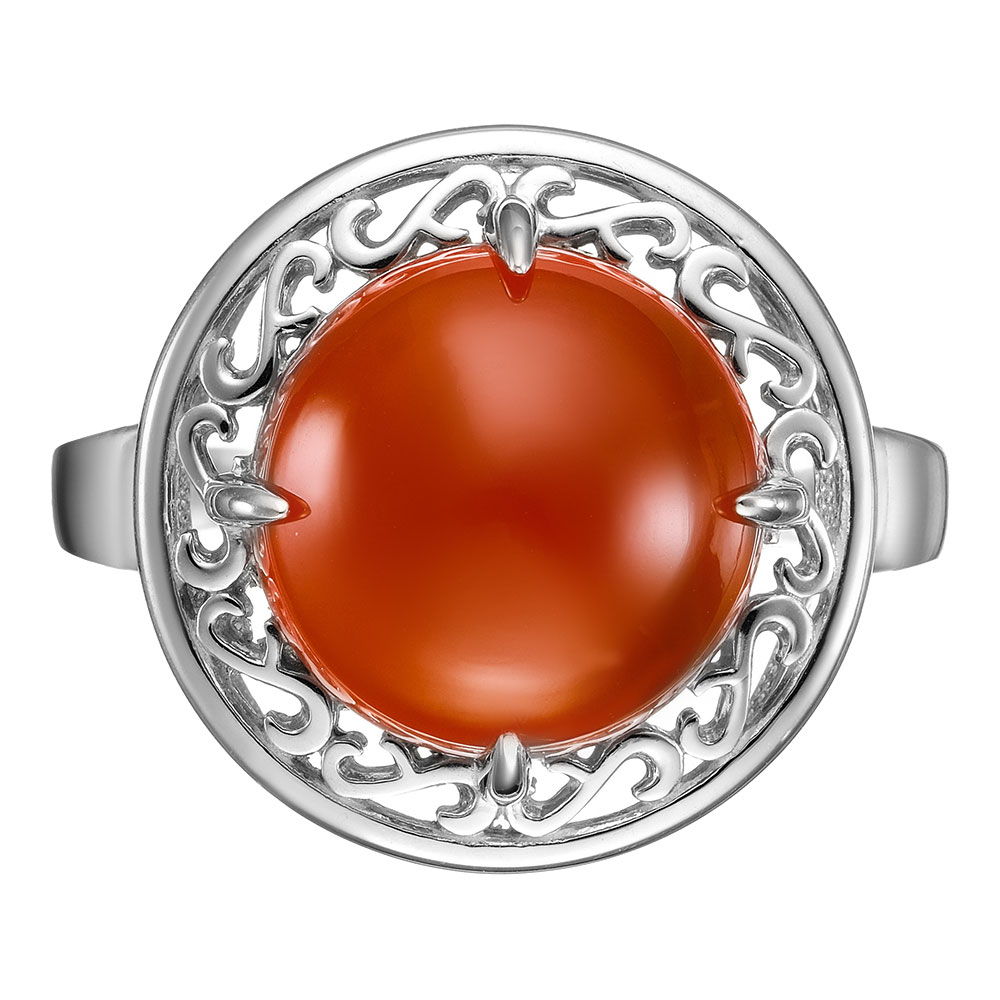 Серебряное кольцо 925 пробы; вставки 1 Агат нат.;