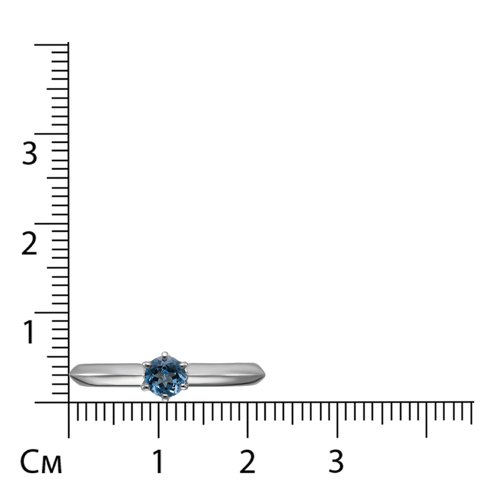 Серебряное кольцо 925 пробы; вставки 1 Топаз Swiss;