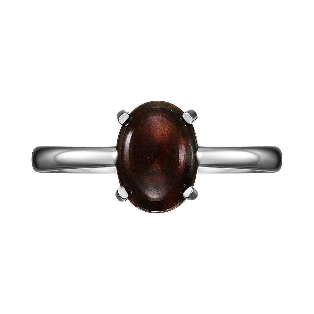 Серебряное кольцо 925 пробы; вставки 1 Опал черный;