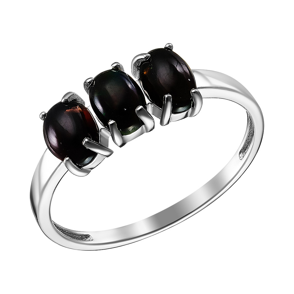 Серебряное кольцо 925 пробы; вставки 3 Опал;