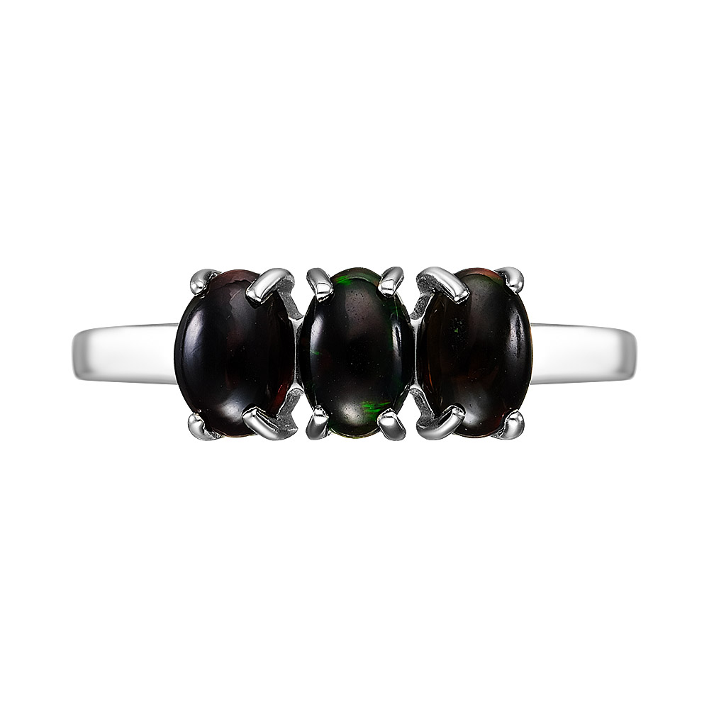 Серебряное кольцо 925 пробы; вставки 3 Опал;