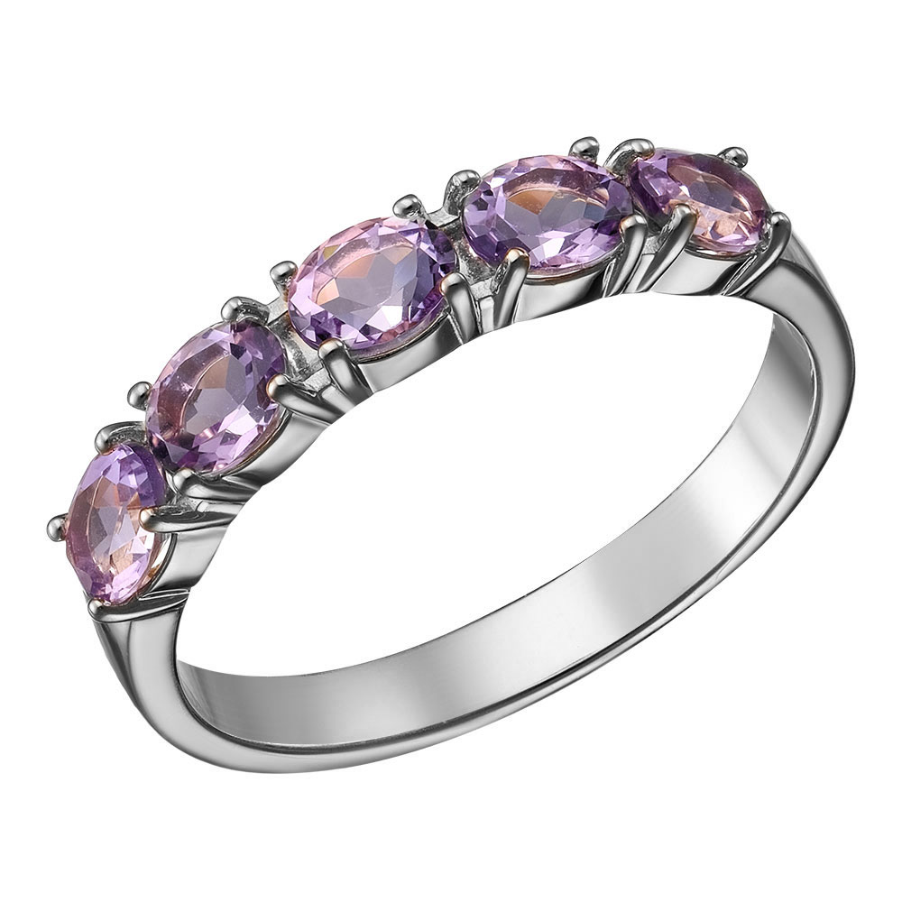 Серебряное кольцо с аметистами