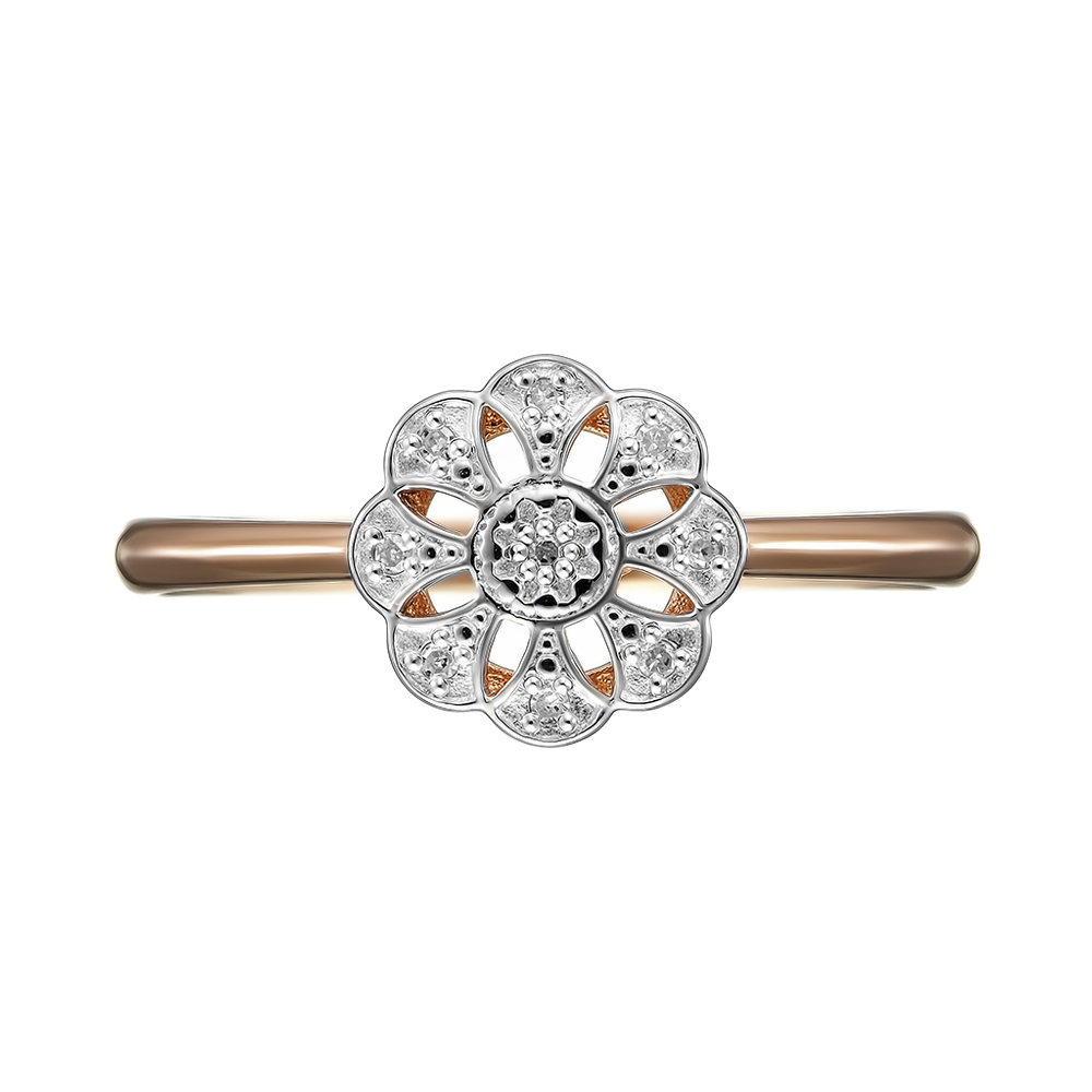 Серебряное кольцо 925 пробы; вставки 9 Бр.Кр-17 3/4А 0,04;