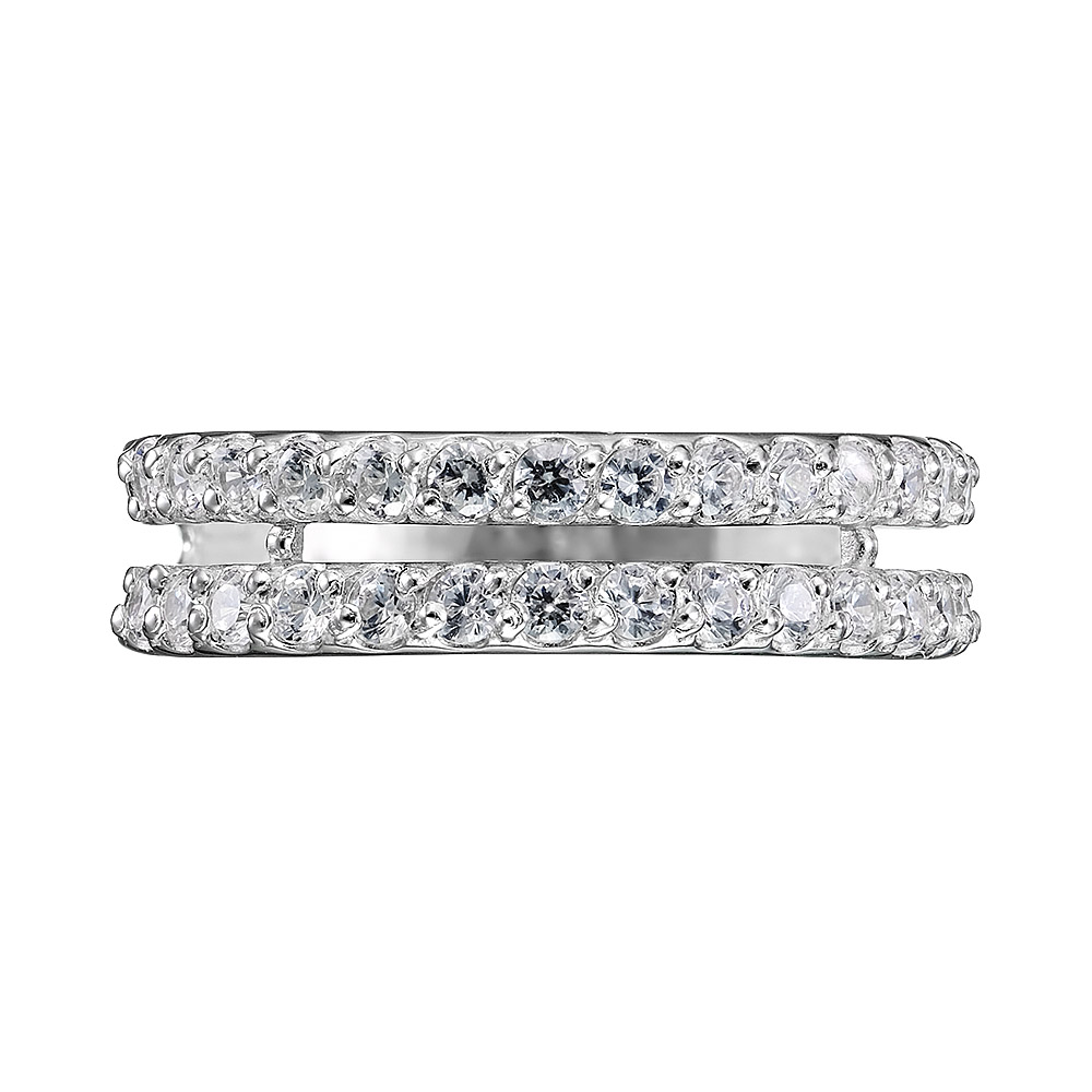 Серебряное кольцо 925 пробы; вставки 28 Фианит бесцв.;