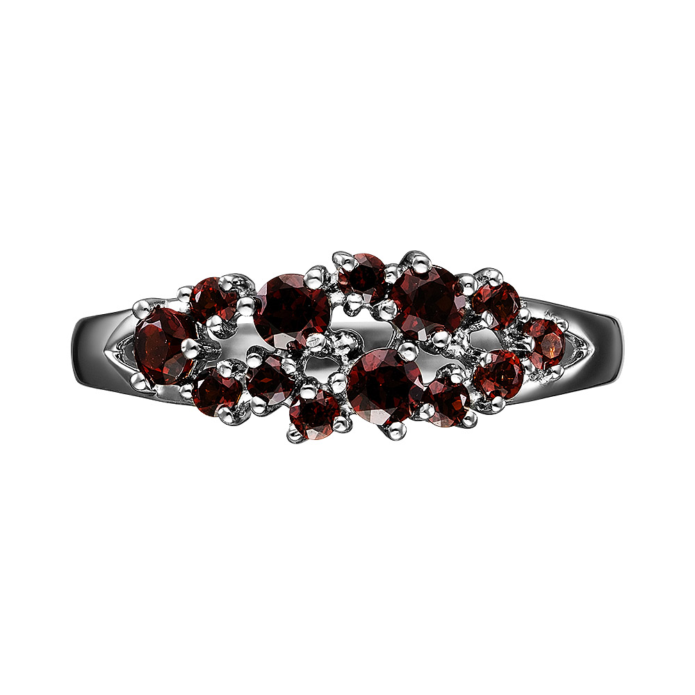 Серебряное кольцо 925 пробы; вставки 13 Гранат Мозамбик;