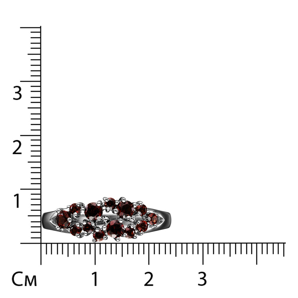 Серебряное кольцо 925 пробы; вставки 13 Гранат Мозамбик;
