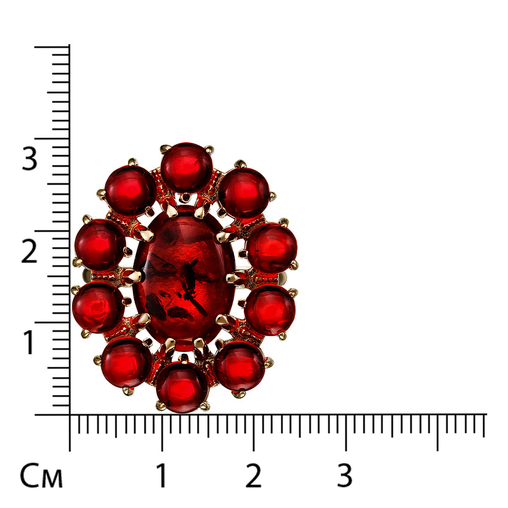Серебряное кольцо 925 пробы; вставки 11 Янтарь;
