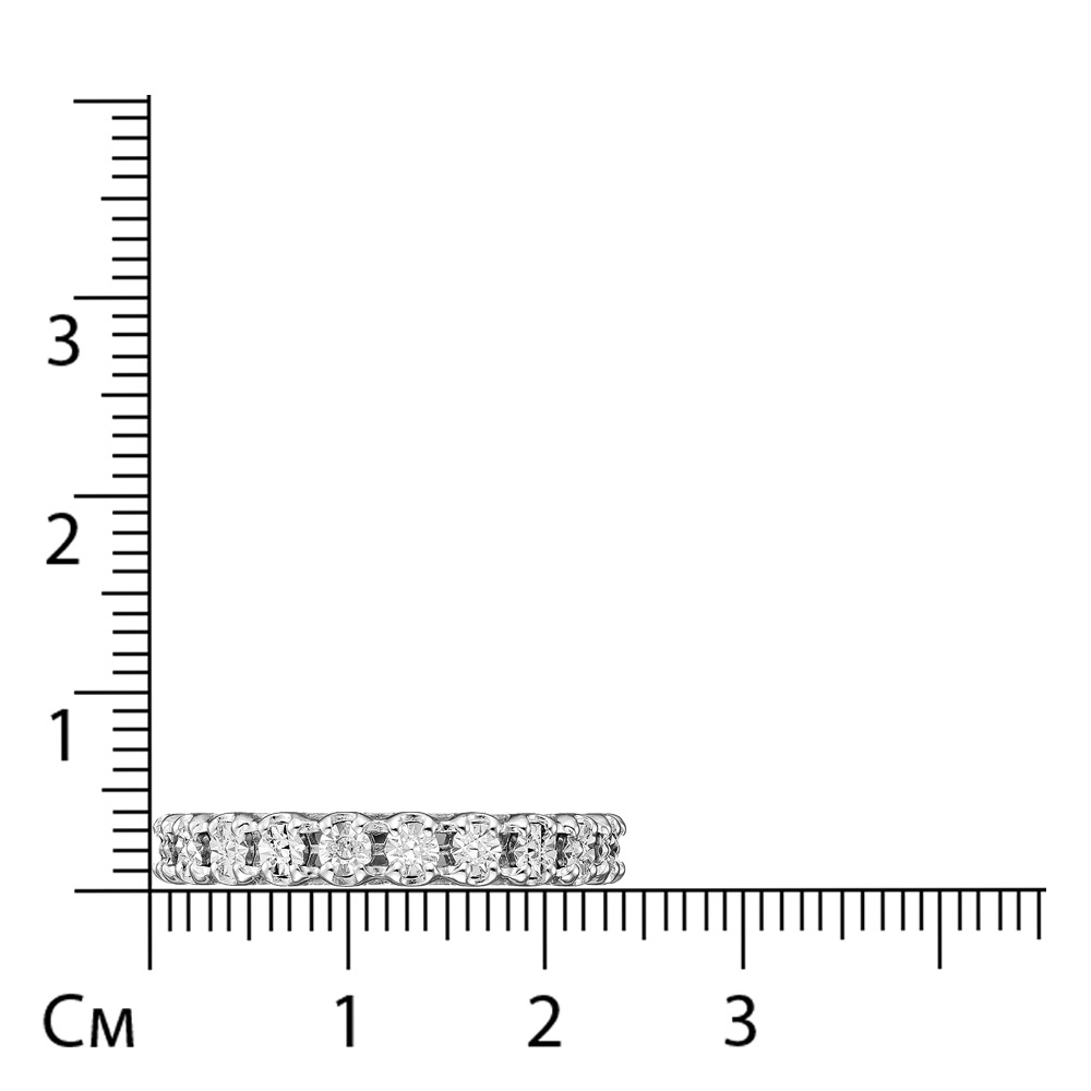 Серебряное кольцо 925 пробы; с алмазной обработкой; вставки 1 Бр.Кр-17 0,005 2/3A;
