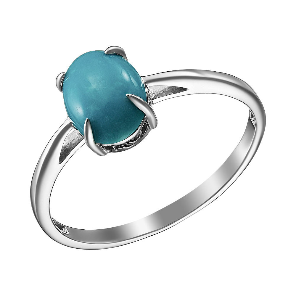 Серебряное кольцо 925 пробы; вставки 1 Бирюза нат.;