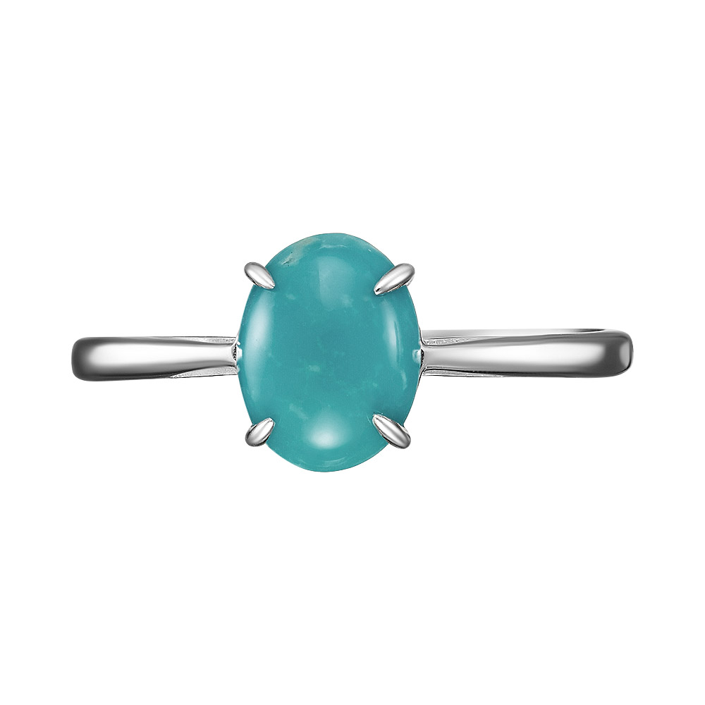 Серебряное кольцо 925 пробы; вставки 1 Бирюза нат.;