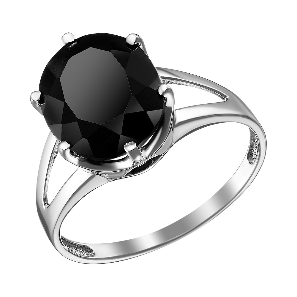 Серебряное кольцо 925 пробы; вставки 1 Турмалин черн.;