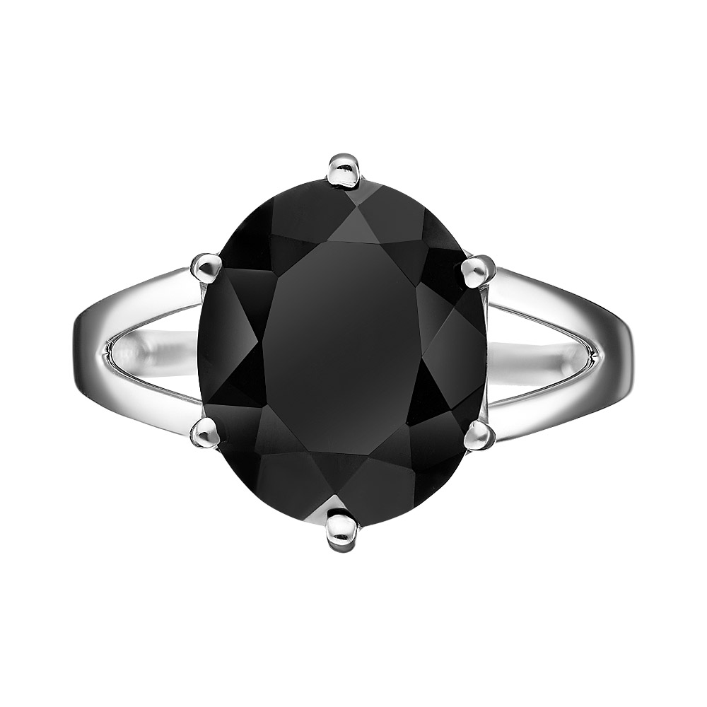 Серебряное кольцо 925 пробы; вставки 1 Турмалин черн.;