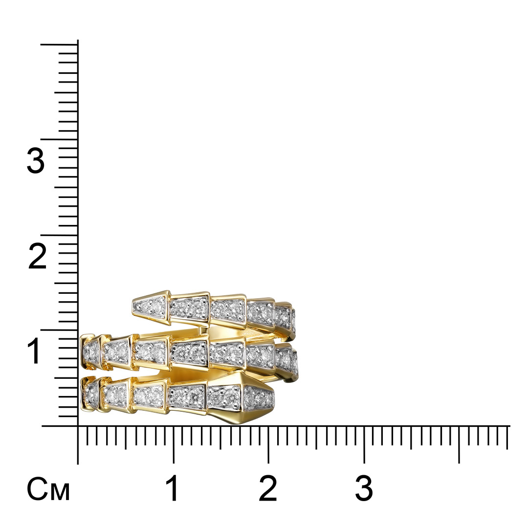 Кольцо из желтого золота с бриллиантами "Змея"