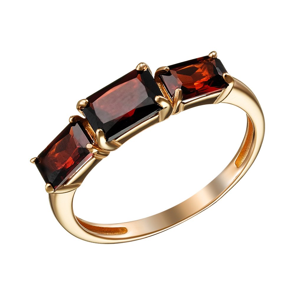 Серебряное кольцо 925 пробы; вставки 3 Гранат;