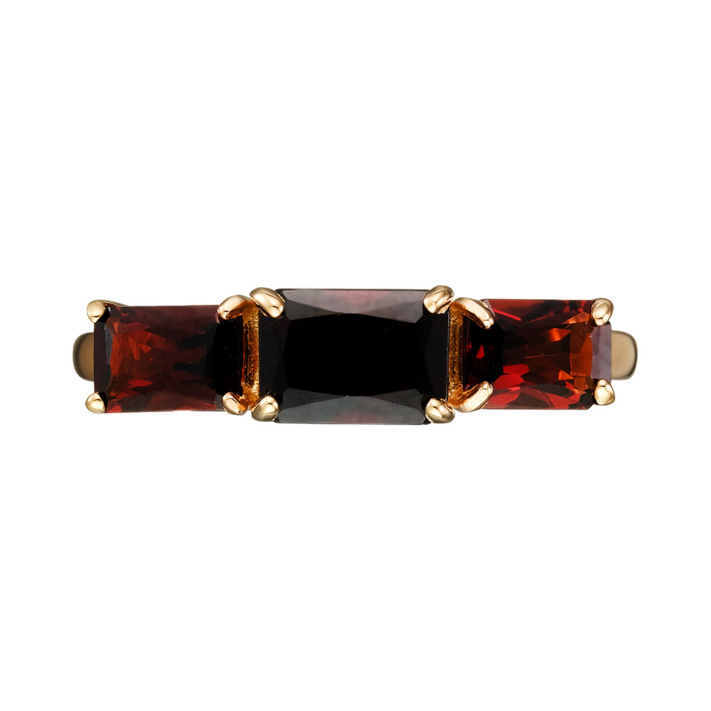 Серебряное кольцо 925 пробы; вставки 3 Гранат;