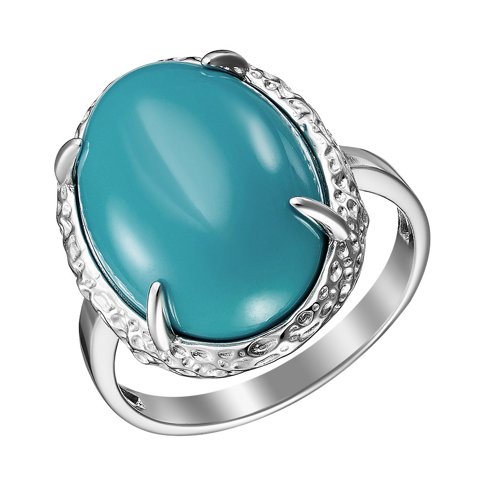 Серебряное кольцо 925 пробы; вставки 1 Бирюза нат.;