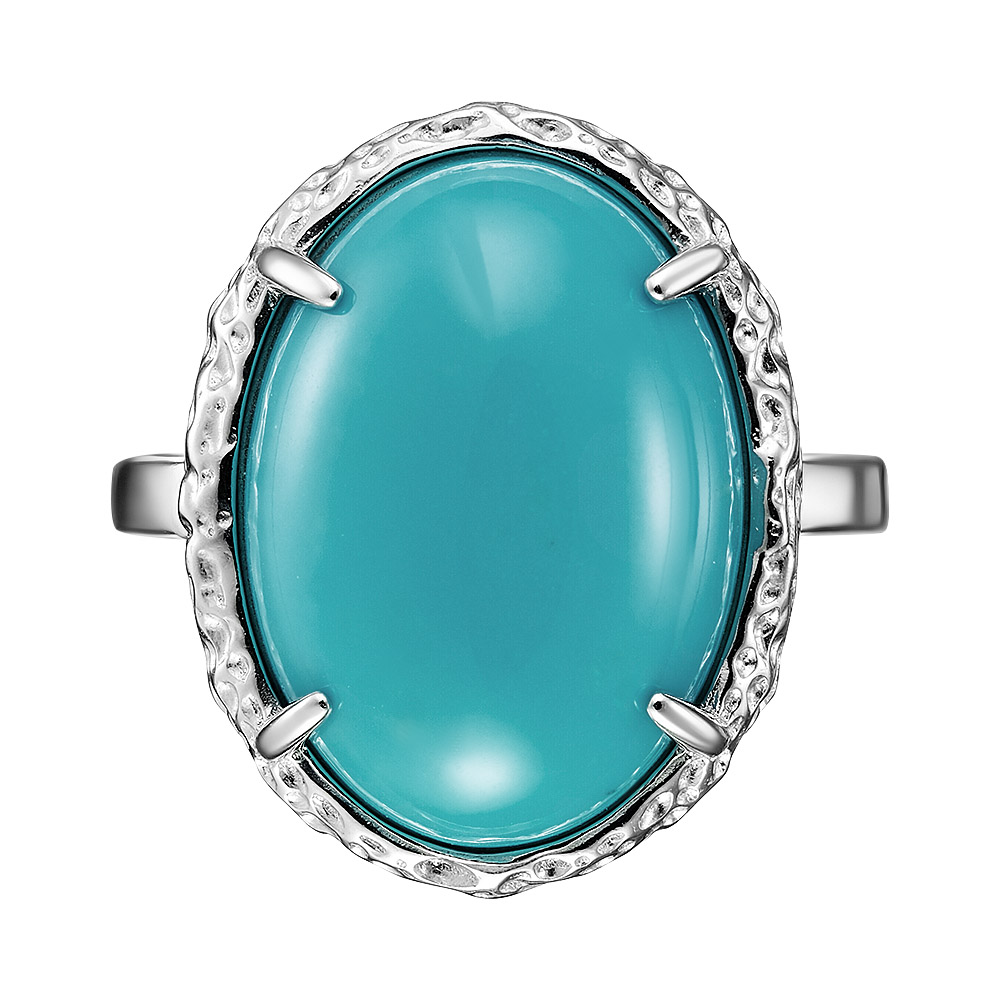 Серебряное кольцо 925 пробы; вставки 1 Бирюза нат.;
