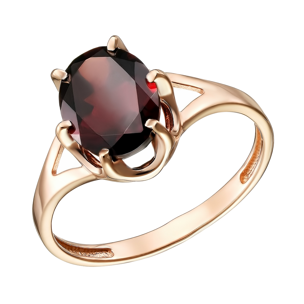 Серебряное кольцо 925 пробы; вставки 1 Гранат;