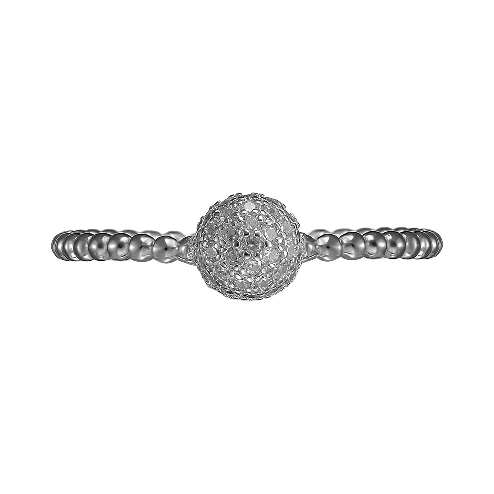 Серебряное кольцо 925 пробы; вставки 46 Фианит бесцв.;