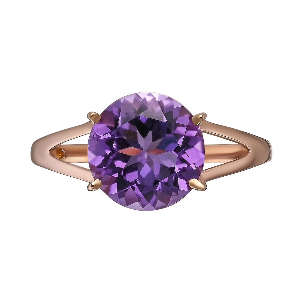 Серебряное кольцо 925 пробы; вставки 1 Аметист;