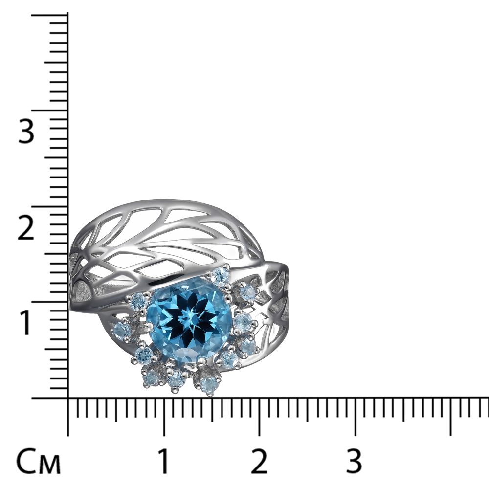 Серебряное кольцо 925 пробы; вставки 12 Топаз;