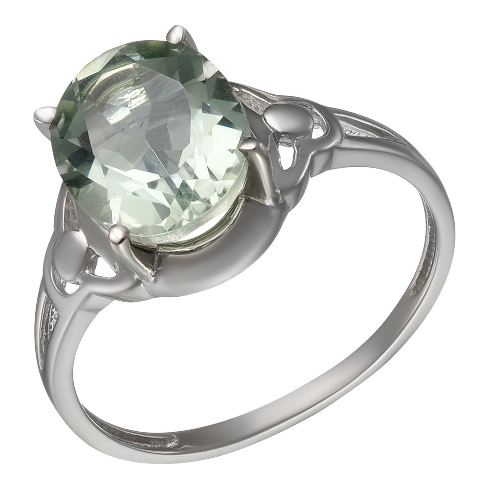 Серебряное кольцо 925 пробы; вставки 1 Празиолит;
