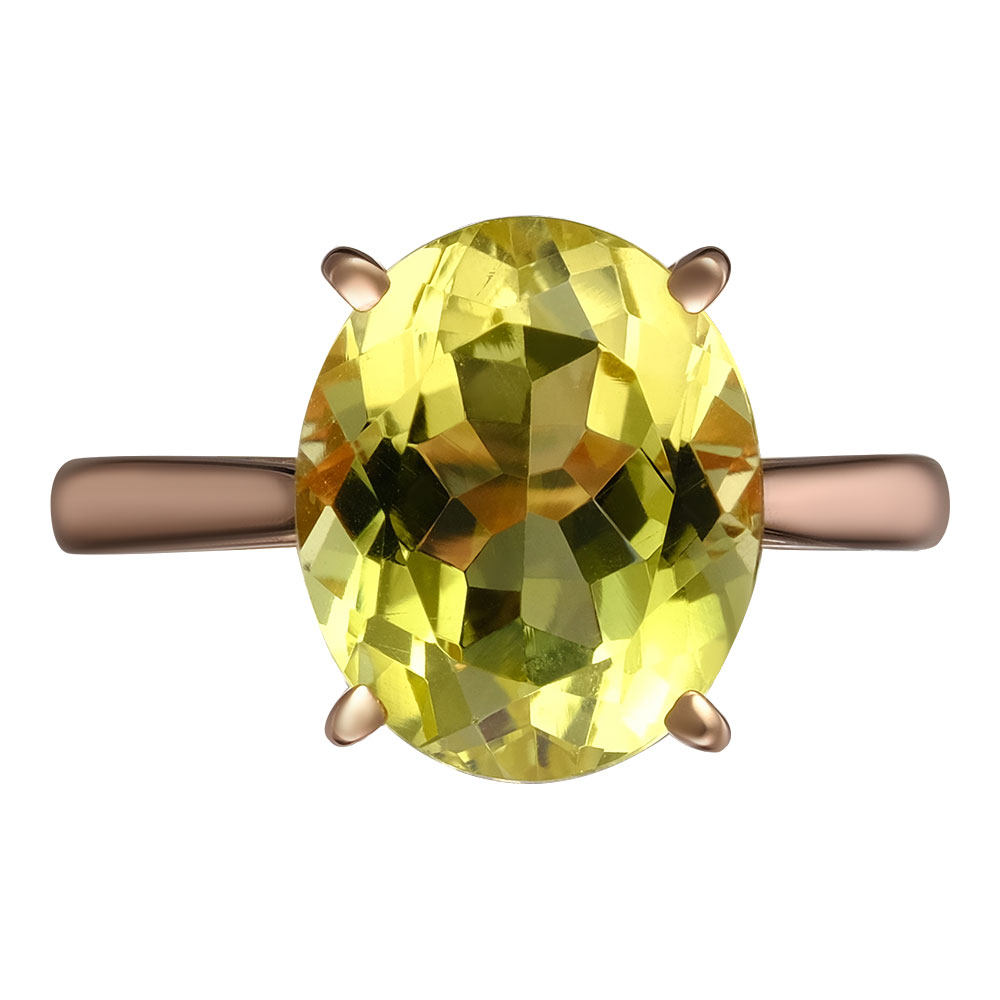 Серебряное кольцо 925 пробы; вставки 1 Кварц лимонный;