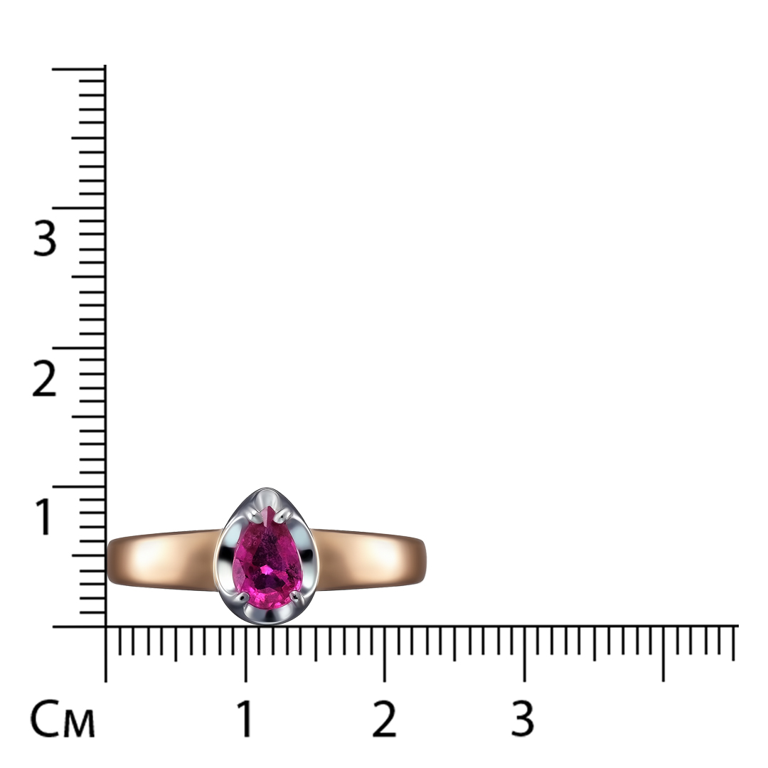 Серебряное кольцо 925 пробы; вставки 1 Рубин F/2 0,532;