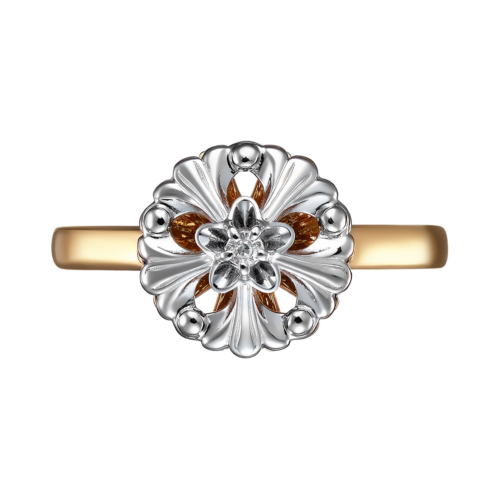 Серебряное кольцо с бриллиантом