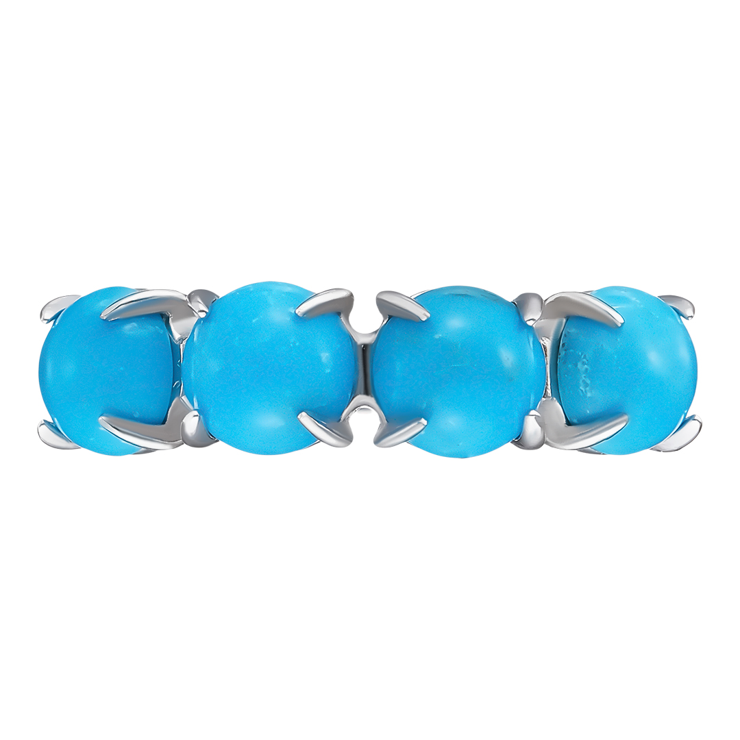 Серебряное кольцо 925 пробы; вставки 4 Бирюза нат.;