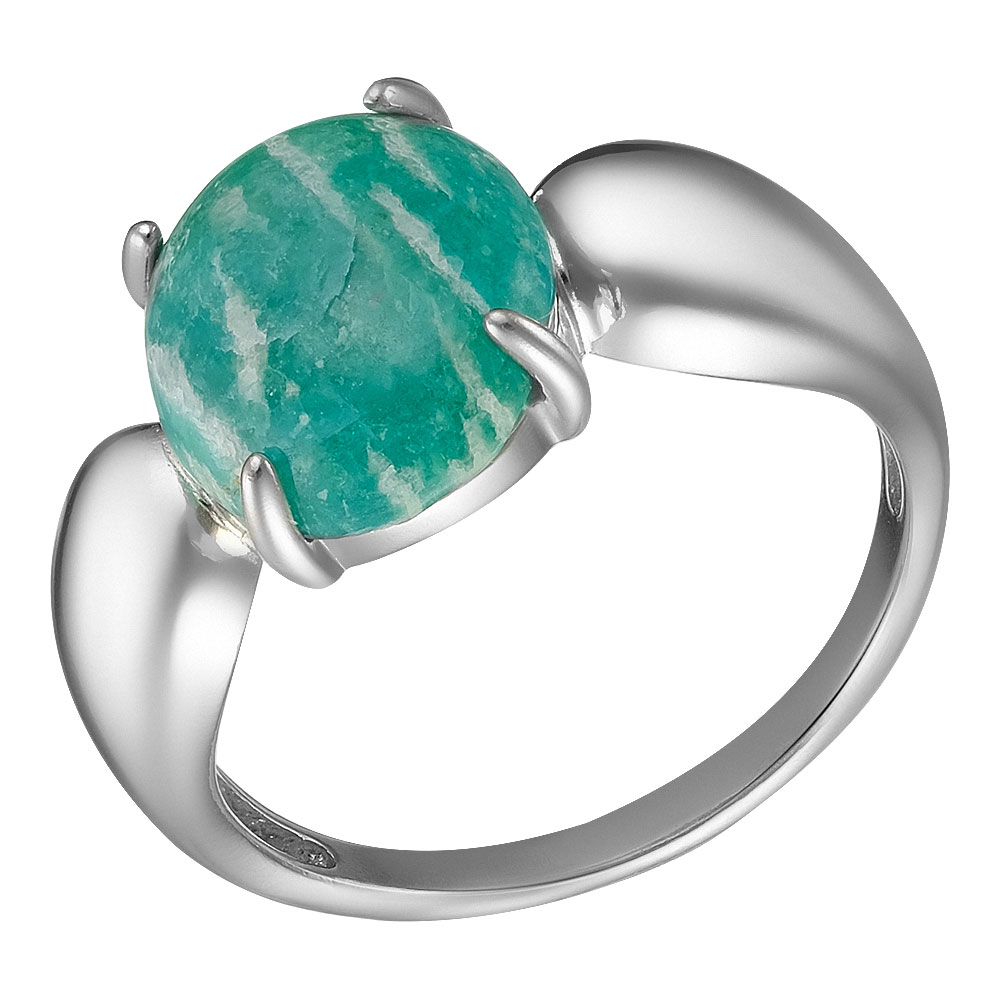 Серебряное кольцо 925 пробы; вставки 1 Амазонит;