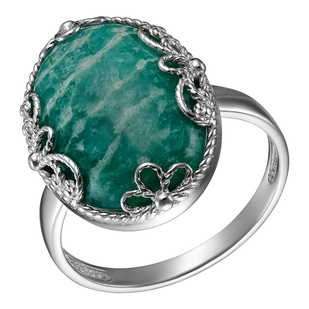 Серебряное кольцо 925 пробы; вставки 1 Амазонит;