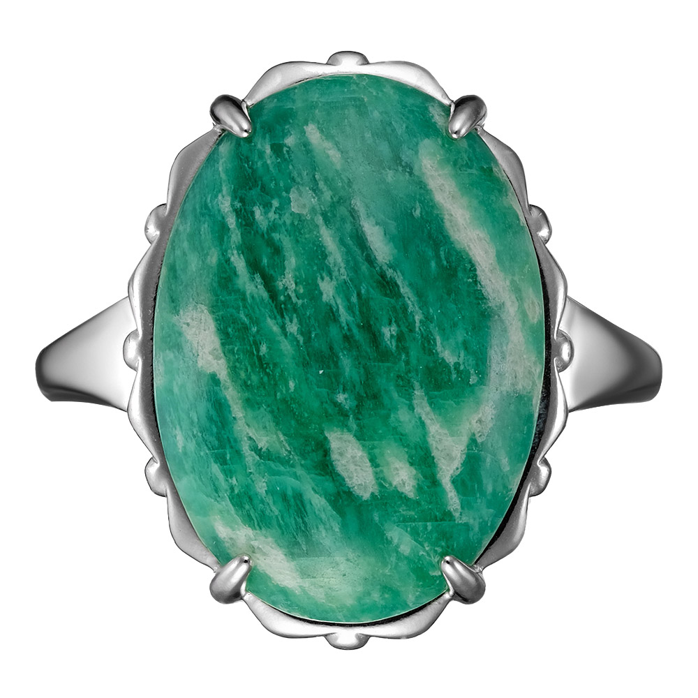 Серебряное кольцо 925 пробы; вставки 1 Амазонит;