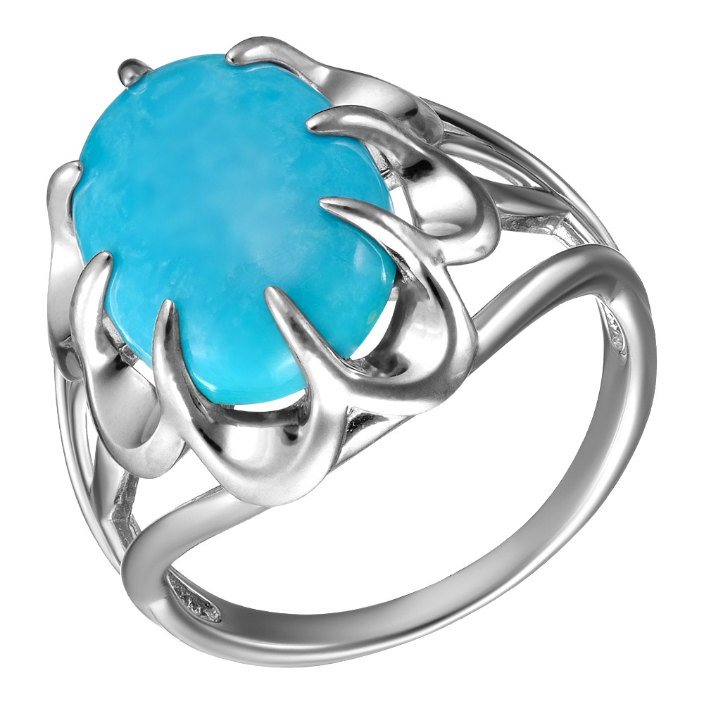 Серебряное кольцо 925 пробы; вставки 1 Бирюза;