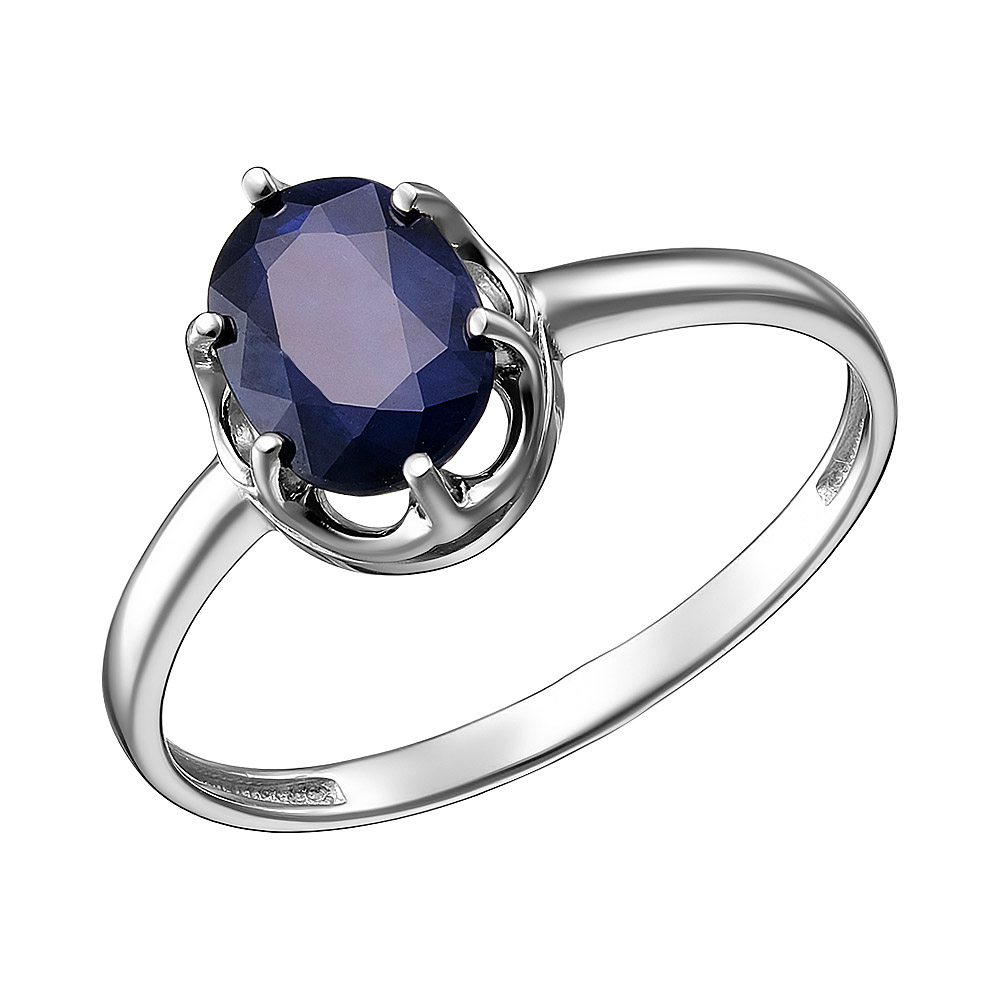 Серебряное кольцо 925 пробы; вставки 1 Сапфир U/2 1,547;