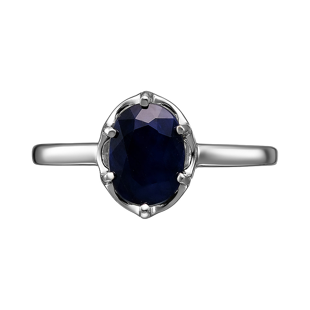 Серебряное кольцо 925 пробы; вставки 1 Сапфир U/2 1,547;