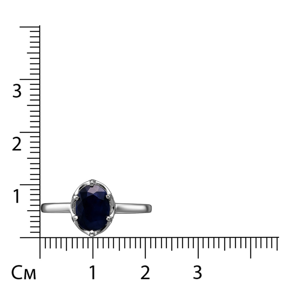 Серебряное кольцо 925 пробы; вставки 1 Сапфир U/2 1,547;