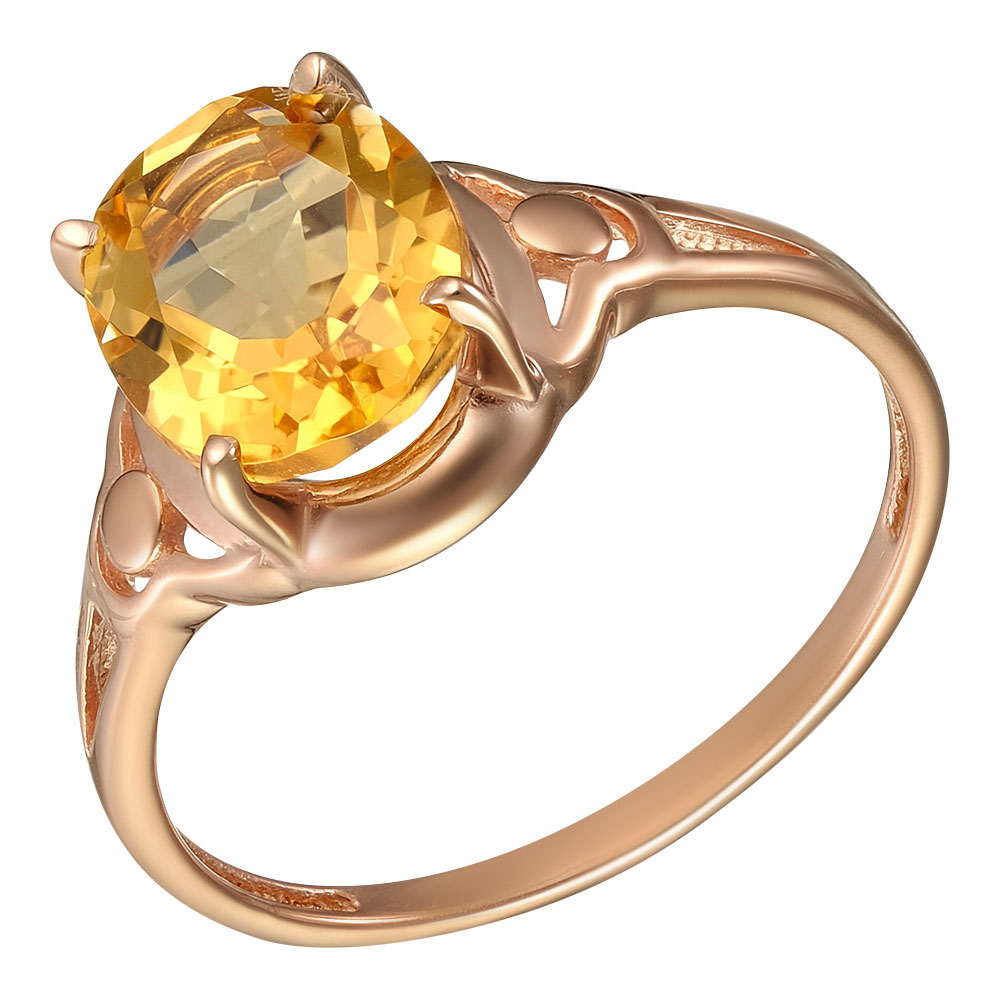 Серебряное кольцо с цитрином