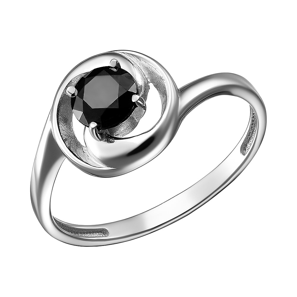 Серебряное кольцо 925 пробы; вставки 1 Шпинель черн.;
