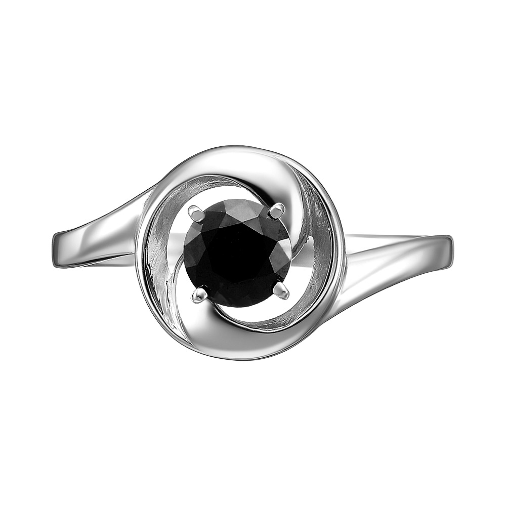 Серебряное кольцо 925 пробы; вставки 1 Шпинель черн.;