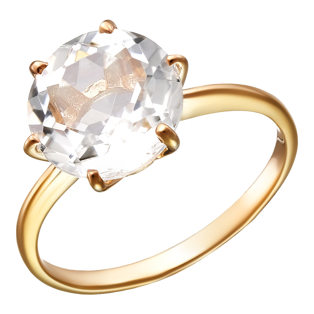 Серебряное кольцо 925 пробы; вставки 1 Горный Хрусталь нат.;