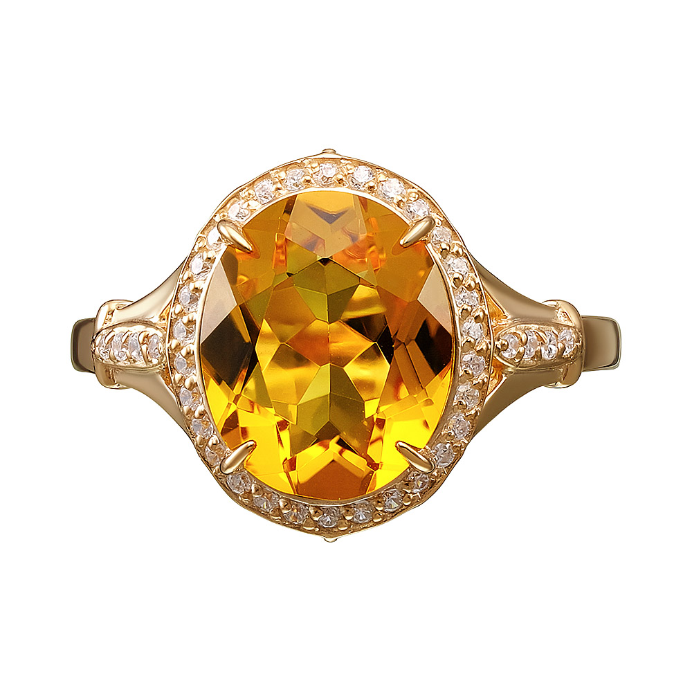 Серебряное кольцо с цитрином