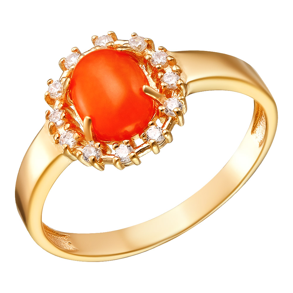 Серебряное кольцо с кораллом