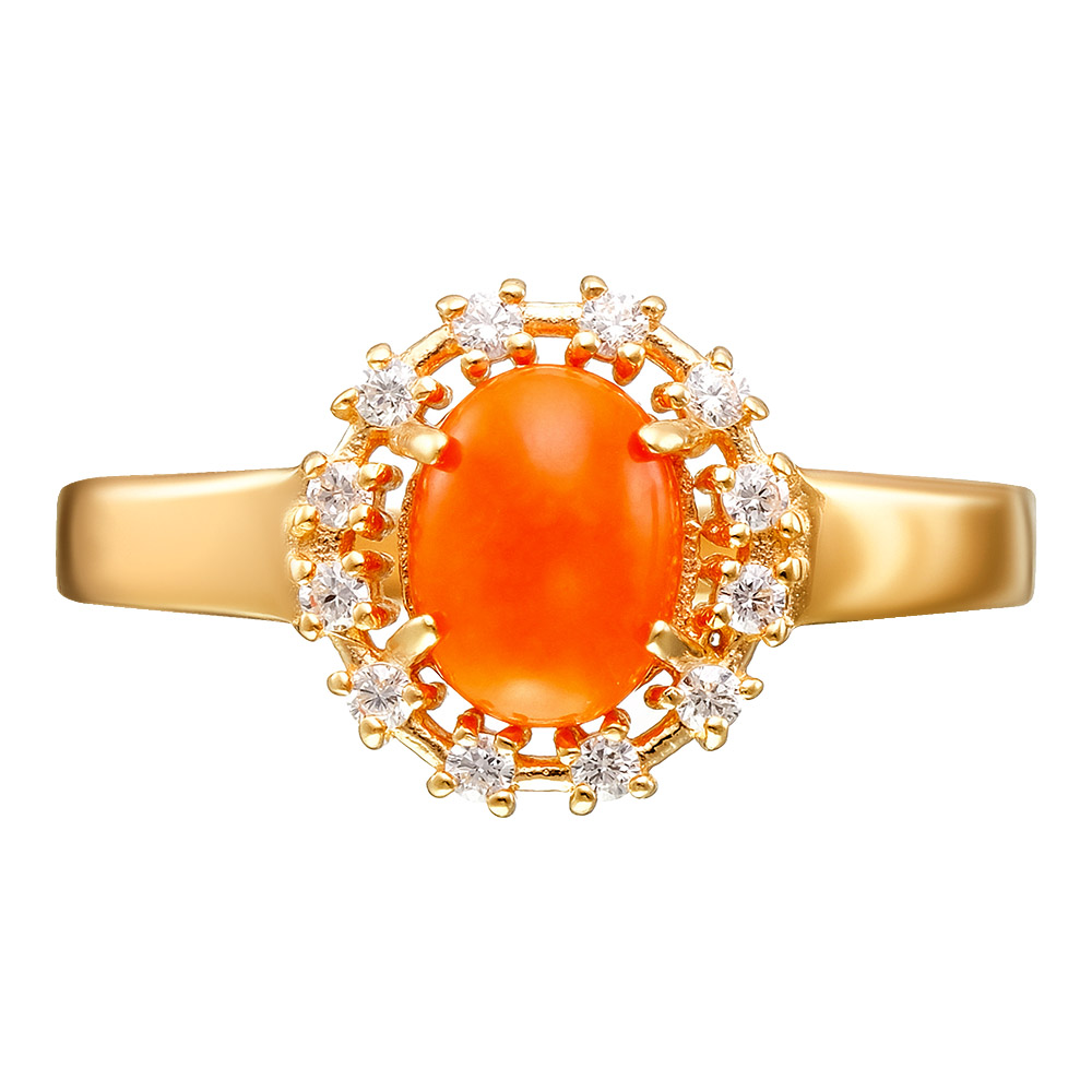 Серебряное кольцо с кораллом