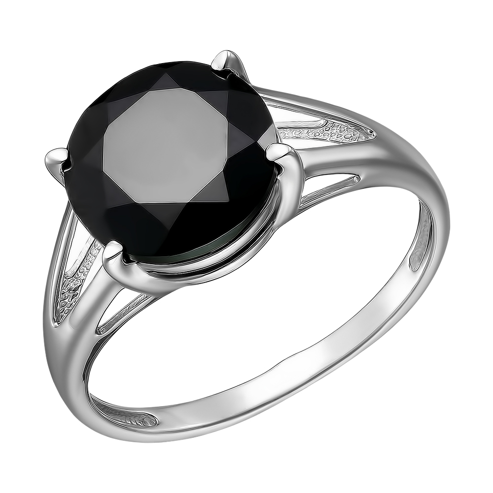 Серебряное кольцо 925 пробы; вставки 1 Шпинель черн.;