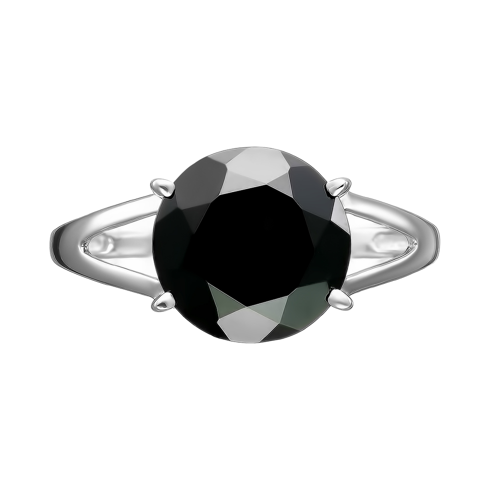 Серебряное кольцо 925 пробы; вставки 1 Шпинель черн.;