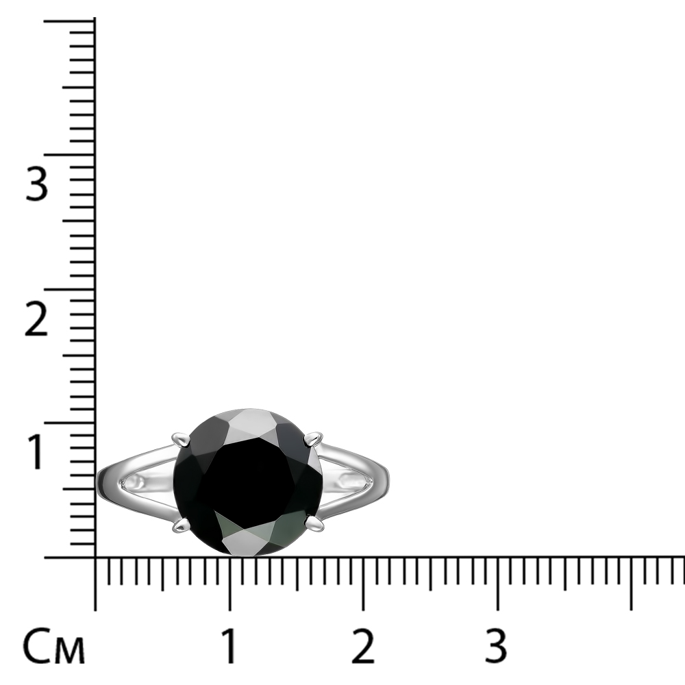 Серебряное кольцо 925 пробы; вставки 1 Шпинель черн.;