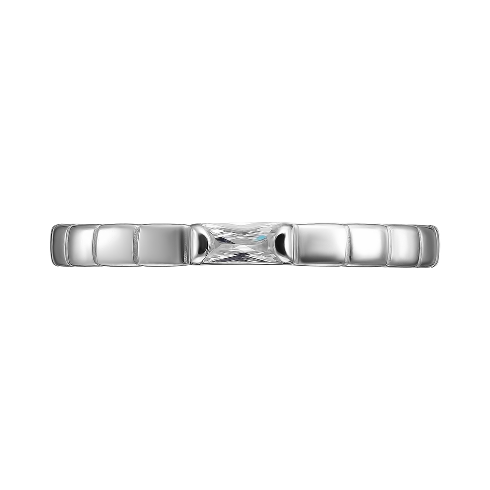 Серебряное кольцо 925 пробы; вставки 1 Куб. Цирконий бесцв.;
