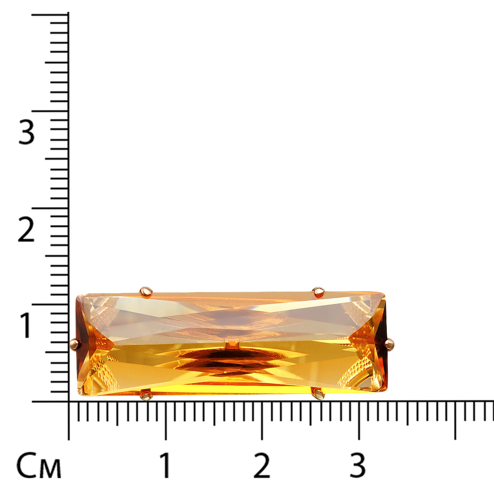 Серебряное кольцо 925 пробы; вставки 1 Цитрин;
