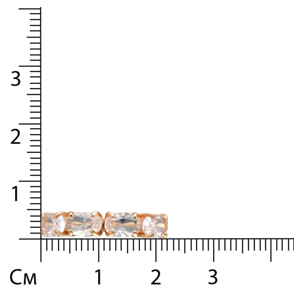 Серебряное кольцо 925 пробы; вставки 4 Кварц розовый;